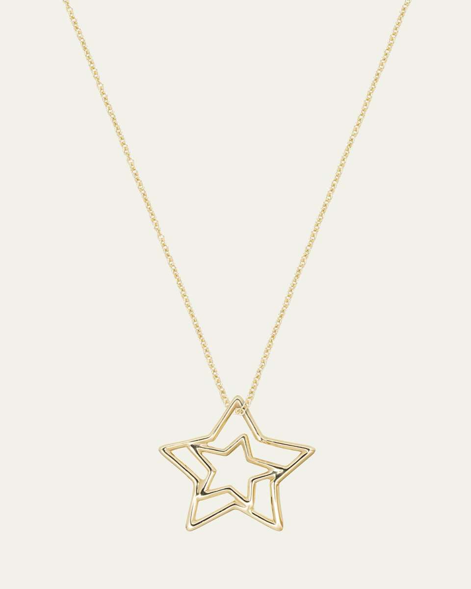 9K Yellow Gold Star Necklace